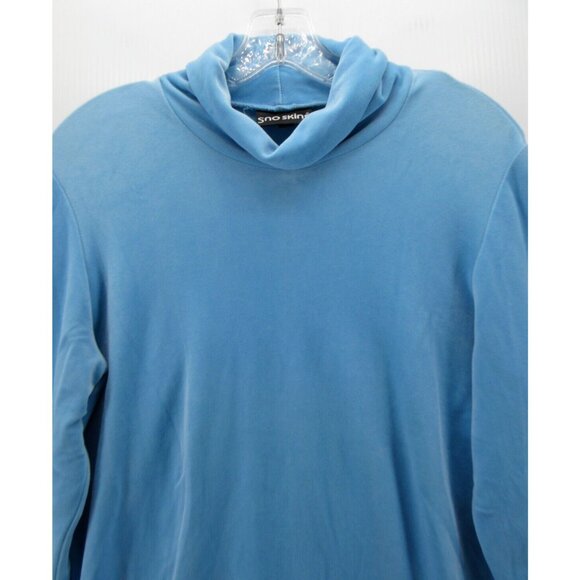 Sno Skins Top Medium Velour Turtleneck Shirt Pullover T Tee Stretch - Picture 2 of 10